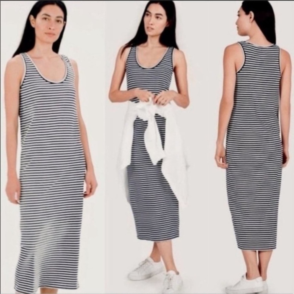 EVERLANE | Striped Racerback Maxi Dress - Navy/White Stripes